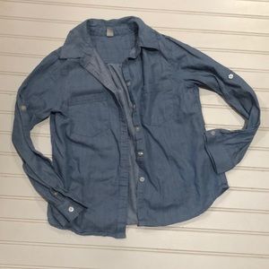 One bxwd blue button up girls shirt